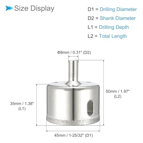 Brocas de Diamante para Perforar 45mm, 2 Piezas miniatura 2