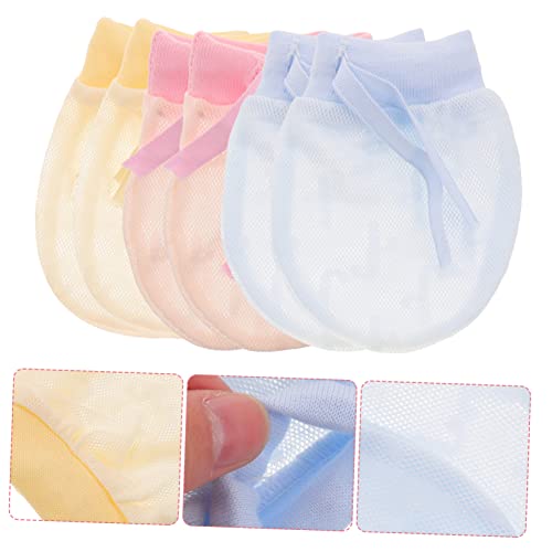 KESYOO 3pairs Newborn Mittens No Scratch Gloves for Months Soft Cotton Mittens Protection Newborn Hand for Boys and Girls4