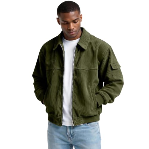 Men's Corduroy Jacket Vintage Long Sleeve Button Down Shirt with Pockets - image 2