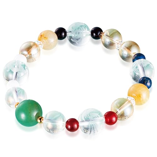 Yokohama Wakuwaku kan Feng Shui bracelet lucky charm money fortune beads women unisex stretch