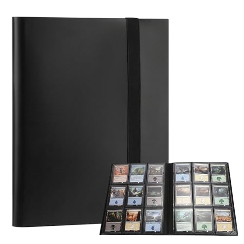 9-Pocket Trading Card Binder Holder, Trading Card Album Collection Folder Book for Yu-Gi-Oh MTG TCG Football Basketball Sports Cards Binder, 20 Pages Holding 360 Cards(Black)