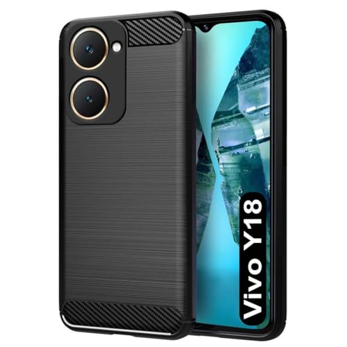 Image of Bintage Silicon Hybrid Matte Rubber Case Back Cover Compatible Model for Vivo Y28e 5G - Black