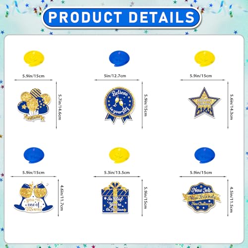 Image of Welcome to The Team Decorations - Welcome to The Team Banner Garland Hanging Swirls Balloons Cake Topper Cupcake Toppers Welcome Decorations for Office Sign New Employees Coworker Staff Gift (Blue)