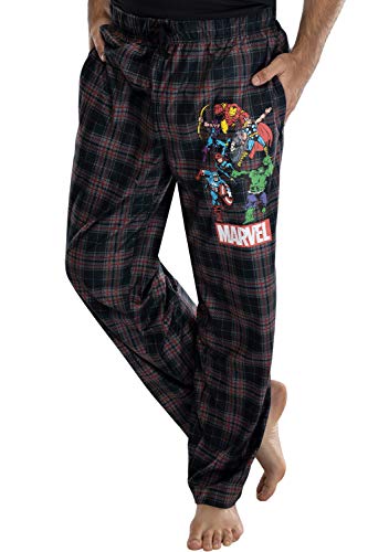 Marvel Comics Men's Vintage Distressed Avengers Plaid Lounge Pants Sleepwear Pajama Pants2