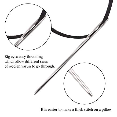 Bronagrand 50Pcs 2.7 Inch Metal Large Eye Blunt Needles Yarn Needles For Knitting Crochet Projects #TOP2