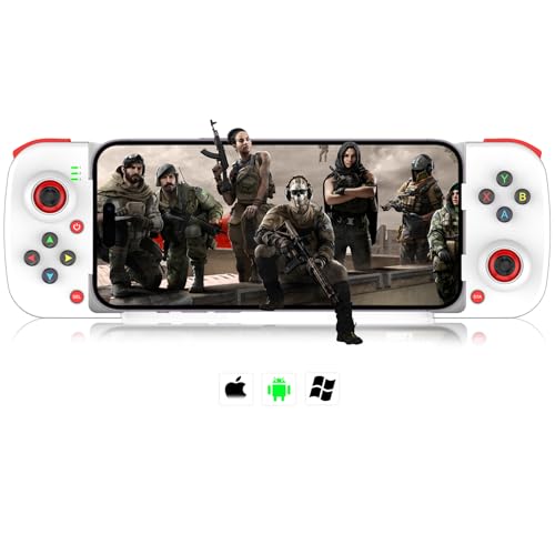 ARVIN Mobile Game Controller for iOS iPhone 14/13/12/11/X, iPad, MacBook, Android Samsung, TCL, Tablet, PC, Steam Deck, Wireless Gamepad Joystick for Call of Duty, Apex, with Macro Programming, White