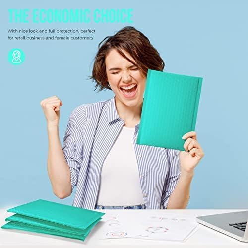 Image of Fuxury Bubble Mailers 6x10 inch Teal Padded Envelopes 9600 Pack Bulk Strong Adhesion Full Pallet of Padded Mailers Thick Bubble Envelopes for Small Business Mailing Small Items,Jewelry,Makeup