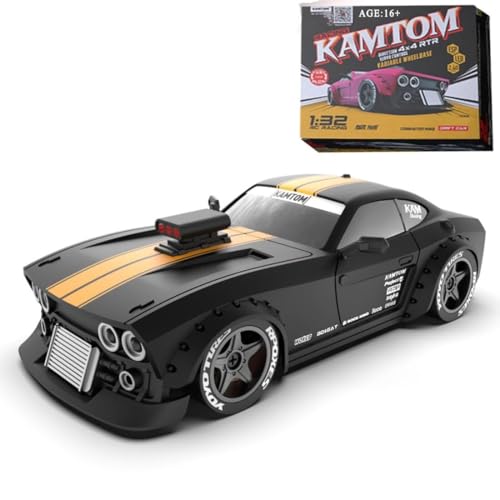 1/32 �X�P�[�� 4WD RC �h���t�g�J�[�ALED �w�b�h���C�g�t�� - ��l�∤�D�ƌ����̍������[�V���O�ԗ��AESP �W���C���̈��萫�A�J�X�^�}�C�Y�\�ȋ@�\(Black)