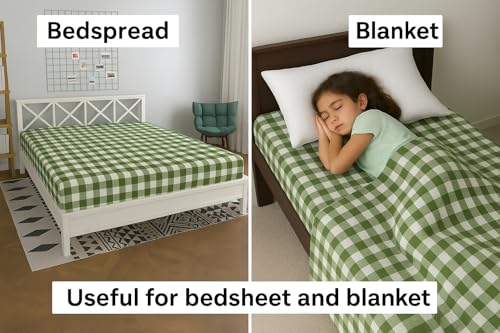 Image of Crazy Weaves Cotton Handloom bedsheet for Single Bed 60 x 90 inch Light Weight Blanket for Winter and Summer 100% Cotton Soft Cotton Flat Sheet
