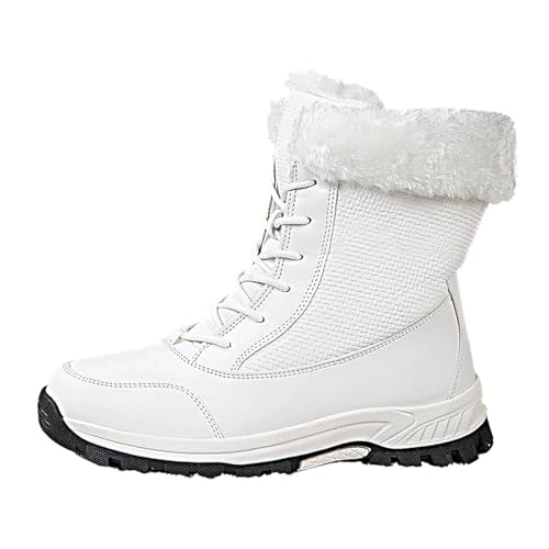 2026 Invierno Botas Al Aire Libre Para Con Forro Polar Espesado Zapatos Calientes Botas De Esquí, Blanco, 42 EU