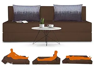 Adorn India Easy Three Seater Sofa Cum Bed Wave '6 x 6' (Brown),