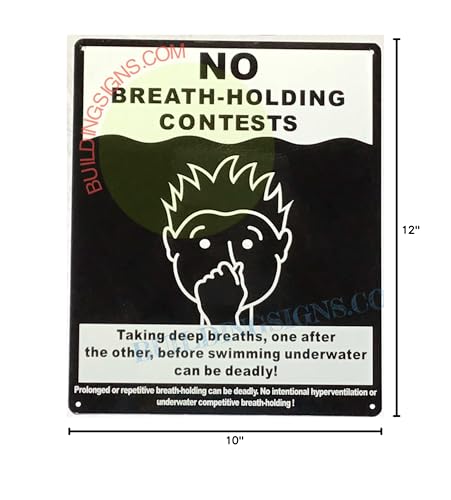 Señal para piscina NO BREATH HOLDING CONTESTS 10x12 in miniatura 5