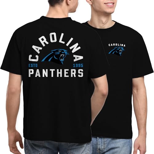 Junk Food NFL - Unisex Adult Short Sleeve Fan Tee - Carolina Panthers Classic Arched - Officially Licensed - Black - 3XL