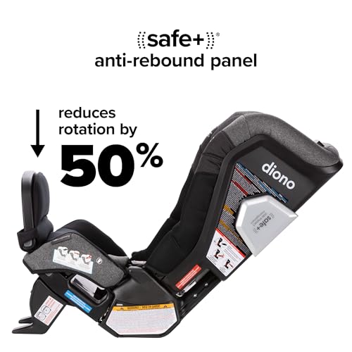 Image of Diono Radian 3RXT SafePlus Max Rear and Forward-Facing Convertible Car Seat, 2-in-1 Anti-Rebound Bar and Calf-Support, 10 Years 1 Car Seat, Slim Fit 3 Across, Black Storm