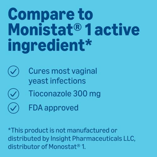 Image of Amazon Basics Tioconazole Ointment 6.5 Percent, 1-Dose Treatment, Vaginal Yeast Infection Treatment for Women, Feminine Care, 0.16 Ounce (Pack of 1) (Previously Care)