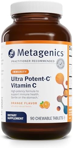 Metagenics Ultra Potent-C Vitamin C Chewable – for Immune & Antioxidant Support* – with L-Cysteine & L-Lysine – Chewable VIT C – Natural Orange Blast Flavor – Bioflavonoids Supplements – 90 Tablets