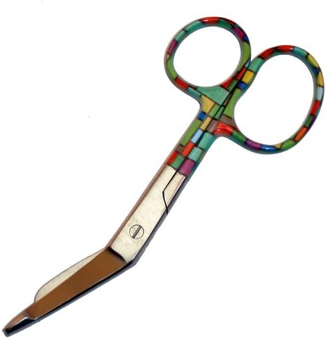 Modern Professional Medical Tools, Stainless Steel (4.5" Lister Bandage Scissors, MT122, Stained Glass)