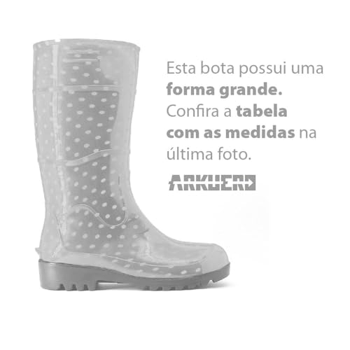 Bota Galocha Feminina Poá De Bolinha Cano Longo Preta Impermeável Leve