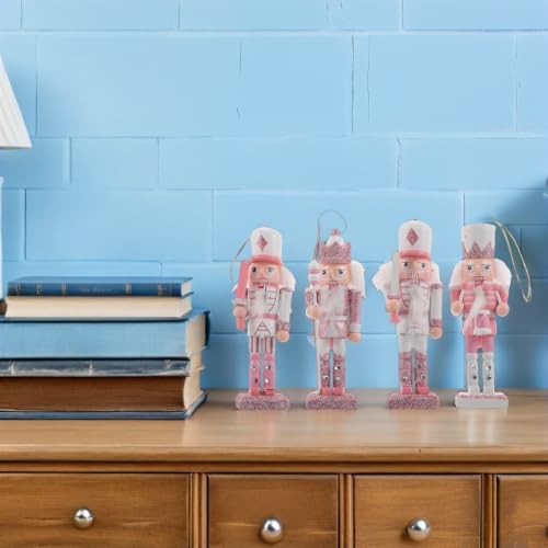 Figurine Casse-Noisette en bois rose pour déco table de Noël - 7