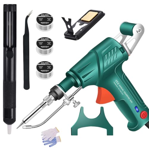 Rectionrae Internally Heated Industrial Welding Tools, Multi-function Soldering Iron Soldering Gun Set, Manual Circuit Board Repair DIY Soldering (Green)