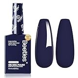 Beetles Navy Blue Gel Polish - Eclipse Blue Classic Gel Polish HEMA-Free Nail Polish Long-Lasting Soak Off UV LED Nail Art Gel Home Salon 15ml/0.5 fl oz