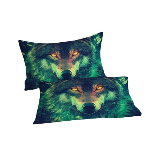 Housse de couette loup avec impression 3D parure lit microfibre douce - 7