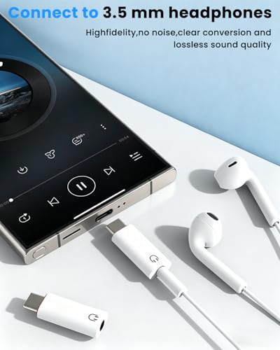 Image of Verilux 2Pcs Type C to 3.5 mm Adapter, HiFi DAC 3.5 mm Jack to Type C Connector, Plug and Play Stereo & Mic Support for Phones, Tablets, Laptops, Compact Portable C to 3.5 mm Audio Connector
