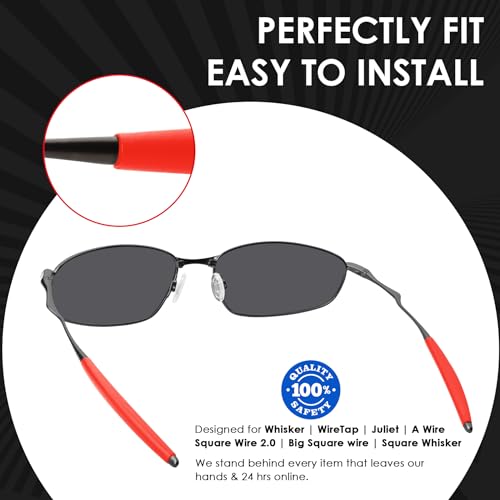 Image of BLAZERBUCK Replacement Temple Sleeves Ear Socks for Oakley Whisker /Juliet /A Wire Sunglass - Red