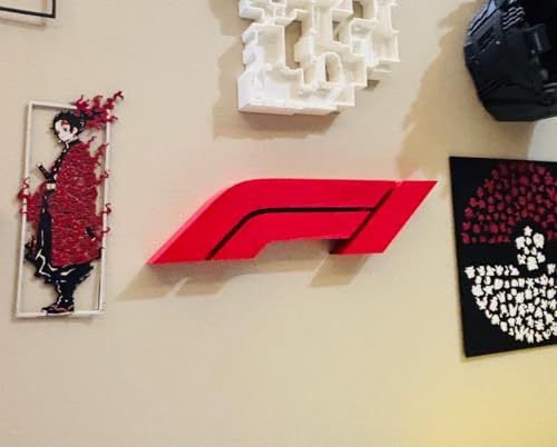 Image of Formula1 Logo Display - F1 Desk /Wall decor for Car Lovers | Stylish Red & Black Motorsport Decor Gif