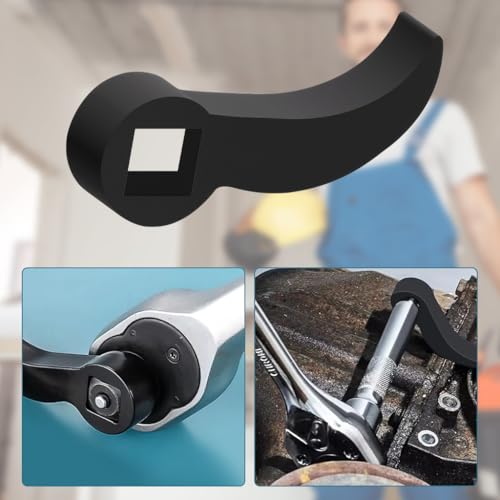 Image of STHIRA Curved Torque Wrench Adapter Handle Heavy-Duty Steel Extension Bar with Square Drive Opening for Tight Space Access Compatible with Standard Torque Wrench and Breaker Bars Spanner Compatible
