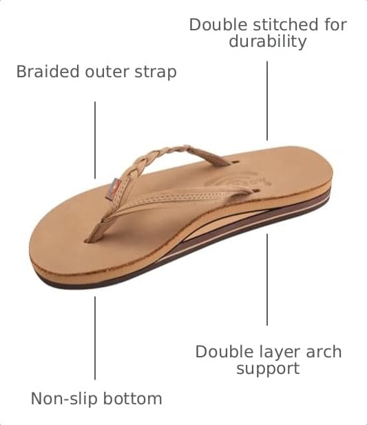 Image of Rainbow Sandals Women's Double Layer Flirty Braidy Premier Leather w /Single Braided Strap