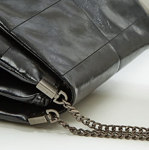 Bolsa de ombro de couro bolsa de corrente para mulheres moda grande bolsa e bolsa de mão retrô bolsa