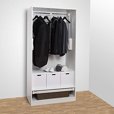 SO-TECH® Kleiderlift 875-1200 mm Garderobenlift Kleiderstange Wardrobelift Lift Kleiderschranklift weiß Cover