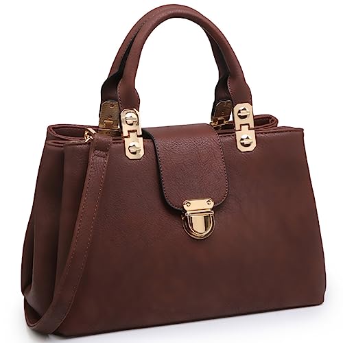 Dasein Women Satchel Handbags Top Handle Purse Medium Tote Bag Vegan Leather Shoulder Bag