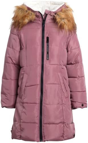DKNY Girls’ Winter Coat – Long Length Insulated Quilted Puffer Parka – Outerwear Stadium Jacket for Girls (Sizes: 8-16)