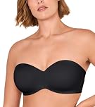 Delimira Women's Strapless Bras Underwire Support Non Padded Plus Size Minimiser Bra Black 38DD