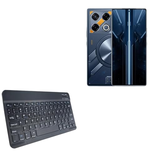 BoxWave Keyboard Compatible with Infinix GT 20 Pro - SlimKeys Bluetooth Keyboard, Portable Thin with Chiclet-Style Keys - Jet Black