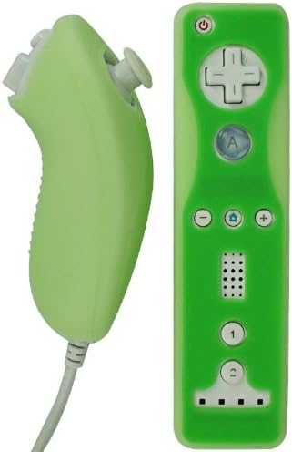 Silicone Skin Soft Case for Nintendo Wii Remote and Nunchuk, Green