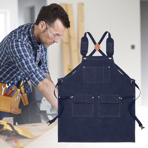 Tablier en toile avec sangles croisées ajustable pour artisan et chef