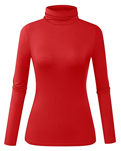 Image of Herou Womens Long Sleeve Turtleneck Slim Fitted Lightweight Casual Active Layer Tops Shirts