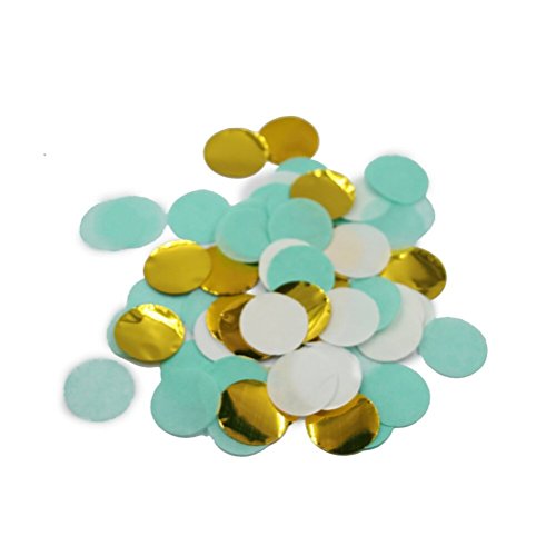 Mybbshower 1 inch Gold Mint Wedding Balloon Confetti Table Scatter Birthday Party Decorations Pack of 2500