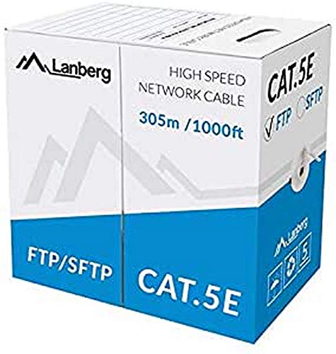 LANBERG Bobina DE Cable LCF5-11CU-0305-S RJ45 CAT5E FTP AWG24 305M Gris TRENZADO