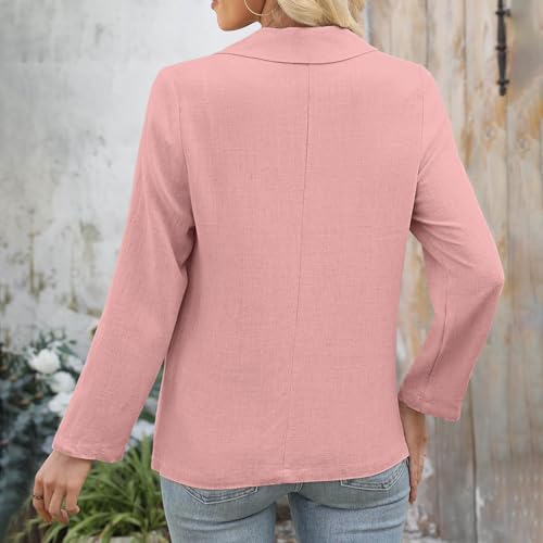 Blazers for Women Business Casual Lightweight Cardigan Notched Lapel Pad Long Sleeve Suit Jacket with Pockets4