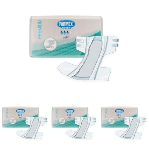 Farmex - Pannoloni per anziani e adulti- Pannolone a Mutandina Premium Assorbenza SUPER - Super Assorbente, Latex-Free, Traspirante e Anallergico - Delicato sulla Pelle - Taglia M, 30 Pezzi