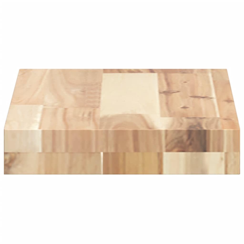 Juego de 3 estantes flotantes, 40 x 20 x 4 cm, de madera maciza, de acacia, sin tratar, para salón, cocina, dormitorio, baño, estante flotante, rectangular, natural