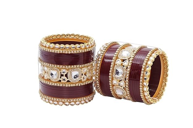 See full amazon price history chart for VKAT Womens Traditional Punjabi Bridal Chuda Bangle Set for Wedding (Dark Maroon -2.2) VKAT Womens Traditional Punjabi Bridal Chuda Bangle Set for Wedding (Dark Maroon -2.2) (B0D73BBL6G) Amazon Price History, Amazon Price Tracker