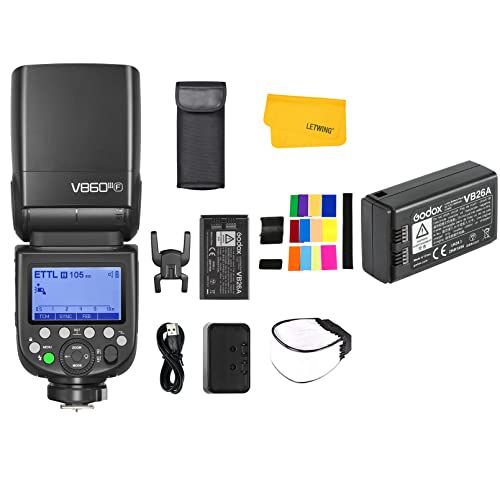 Godox V860Iii-F Camera Flash Speedlight For Fuji, 2.4G 1/8000S Hss Flash Speedlite Compatible For Fuji Fujifilm Camera With Godox Vb26A Replacement Lithium Battery Pack, 10 Levels Led Modeling Light #TOP13