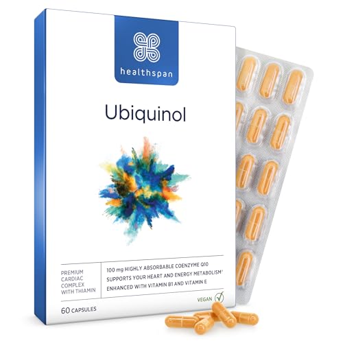 Healthspan Ubiquinol 100mg | 60 Capsules | Coenzyme Q10 | Added Vitamin B1 | Heart Health | Energy Metabolism | Vegan