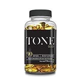 Tone Gold Energy and Metabolism Booster with Omega 3, Omega 6, Omega 7, CLA, Sea Buckthorn Oil, 90 Soft Gels