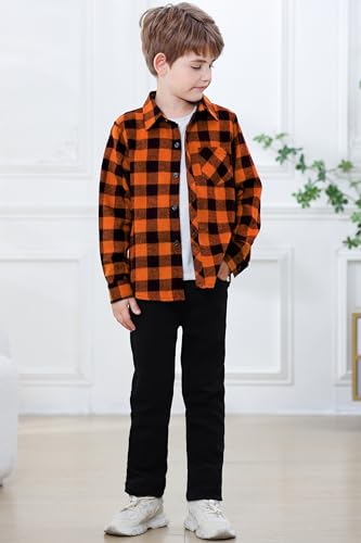 Image of Betusline Boy and Men Button Down Plaid Shirt | Soft,Breathable and Comfortable Fabric